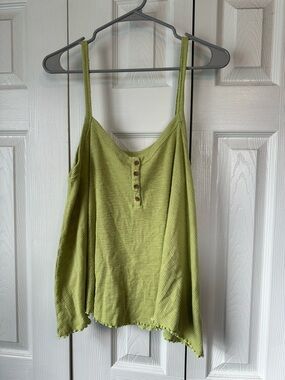 American Eagle Outfitters Lime Green Ribbed Button-Front Camisole